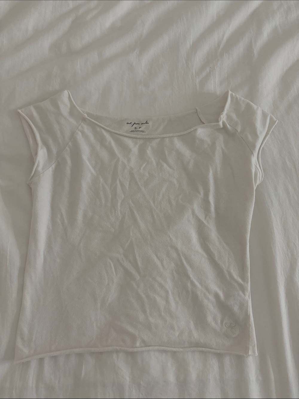 Urban Outfitters White Scoop Neck Cap Sleeve Tee